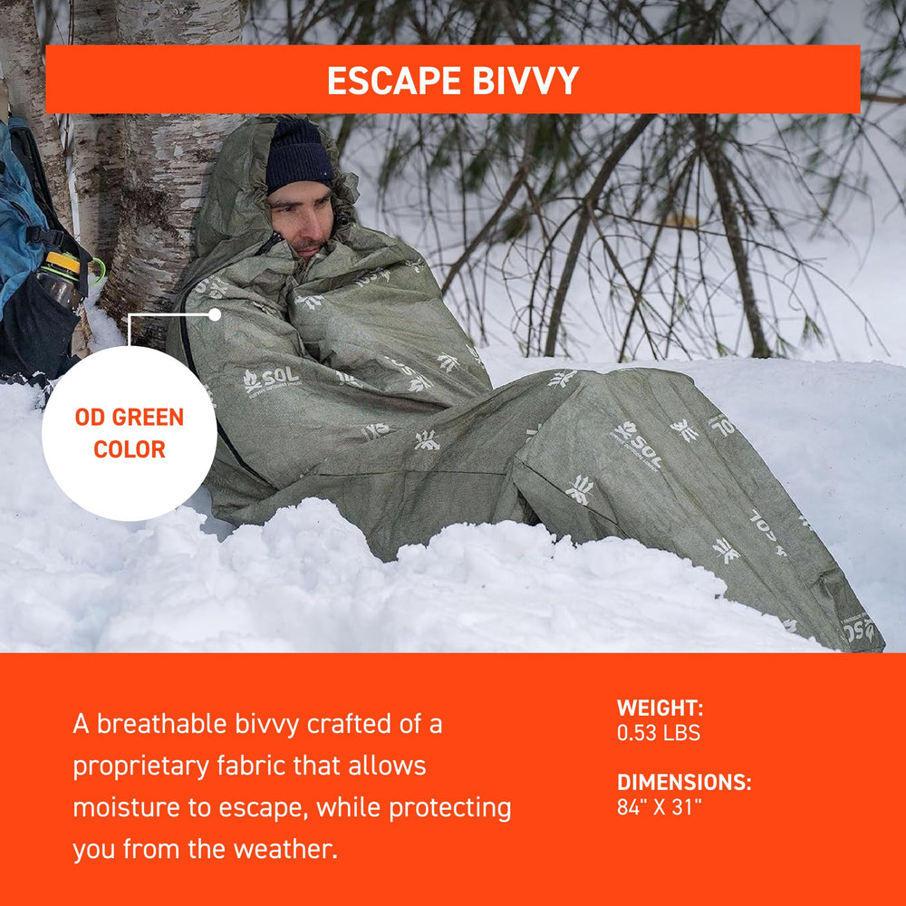 Close-up of SOL Escape Bivvy water resistant fabric