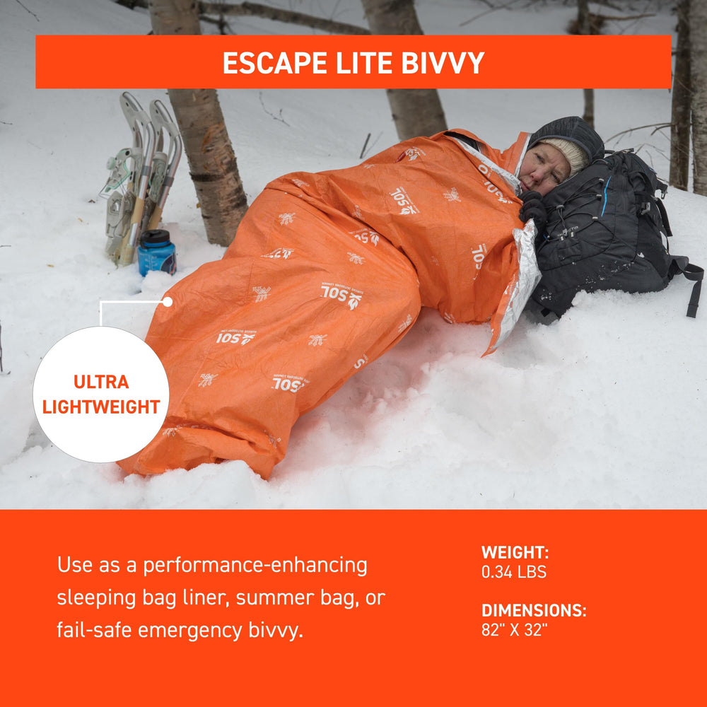 SOL Escape Lite Bivvy used as a makeshift shelter during a camping trip.