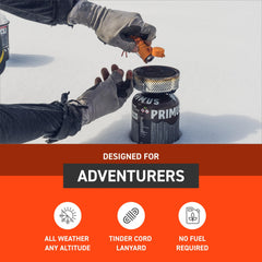 S.O.L. Fire Lite dual-arc lighter with LED illuminates campsites for easy night lighting.