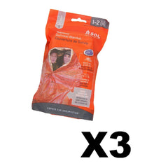 Sol Survival Blanket orange compact-stowed improves backpack storage and quick warmth access.