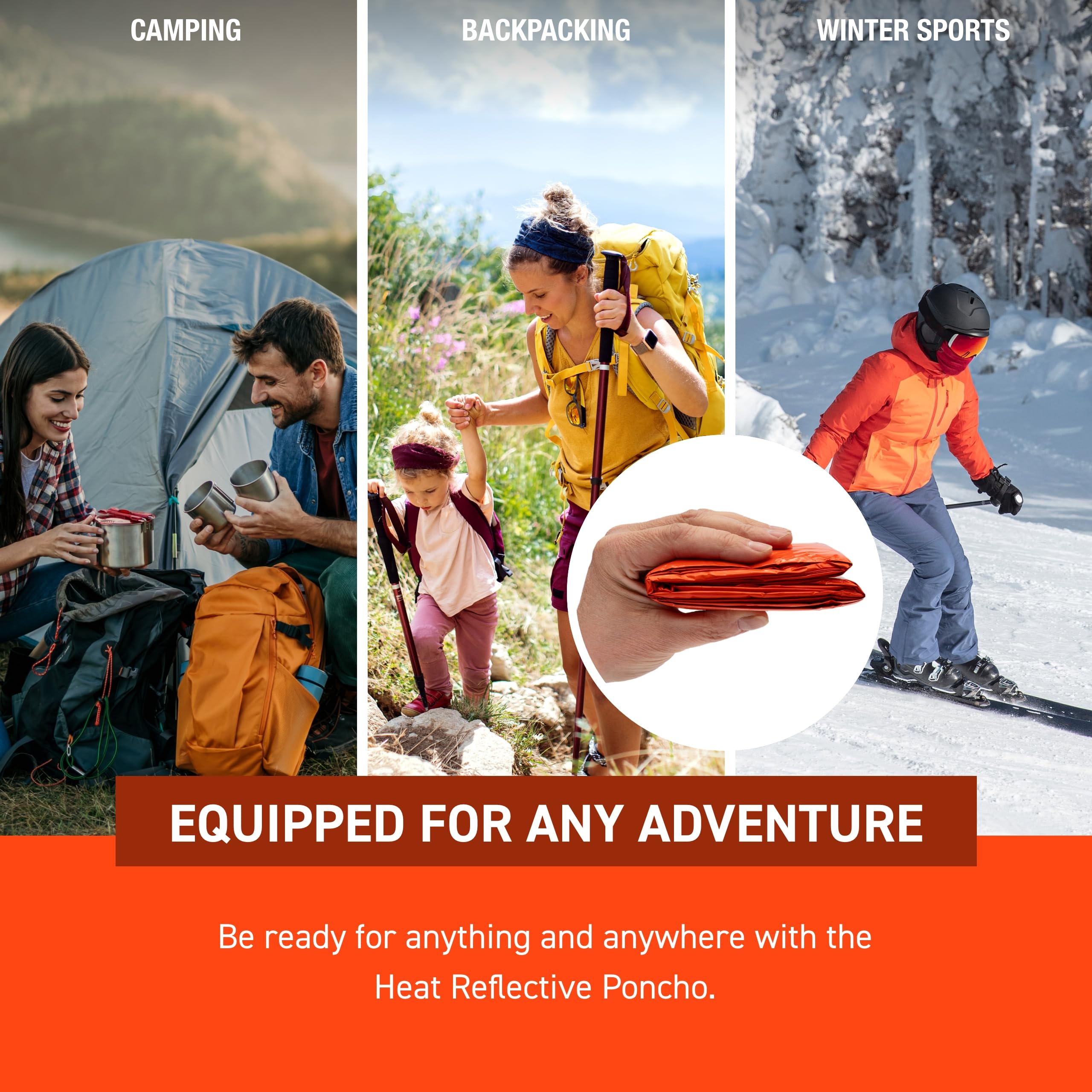 Sol S.O.L. poncho one-size-fits-all provides full coverage for you and gear.