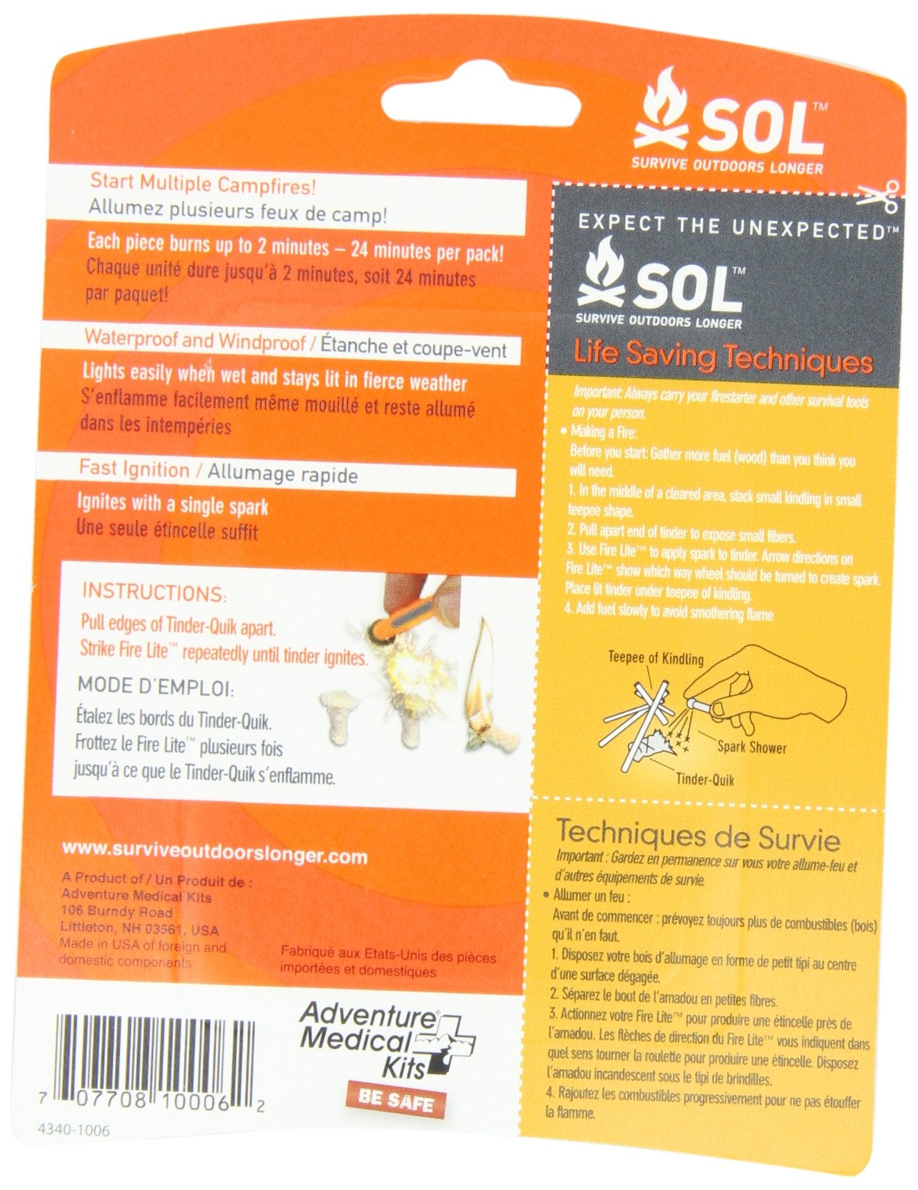 Bright orange S.O.L. Heatsheet blanket enhances outdoor visibility