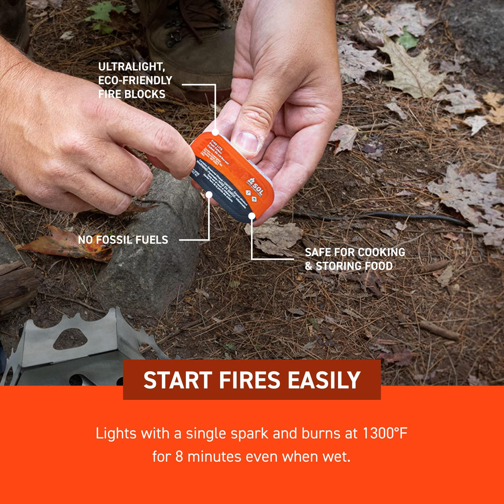 S.O.L. fire cubes clean-burn provides steady heat for outdoor cooking