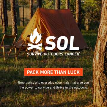 S.O.L. SOL Thermal Bivvy compact-stored view conveys ready-to-go survival kit element.