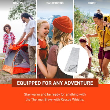 S.O.L. SOL Thermal Bivvy ultralight pack-ready image communicates compact design.