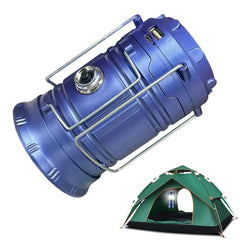 Solar Camping Lantern folded compact for easy backpacking light.