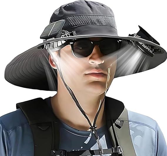 Lightweight fishing/hiking cap worn by a person outdoors