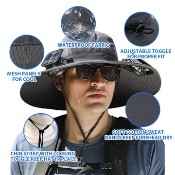 Hat worn during outdoor hiking in sunny weather