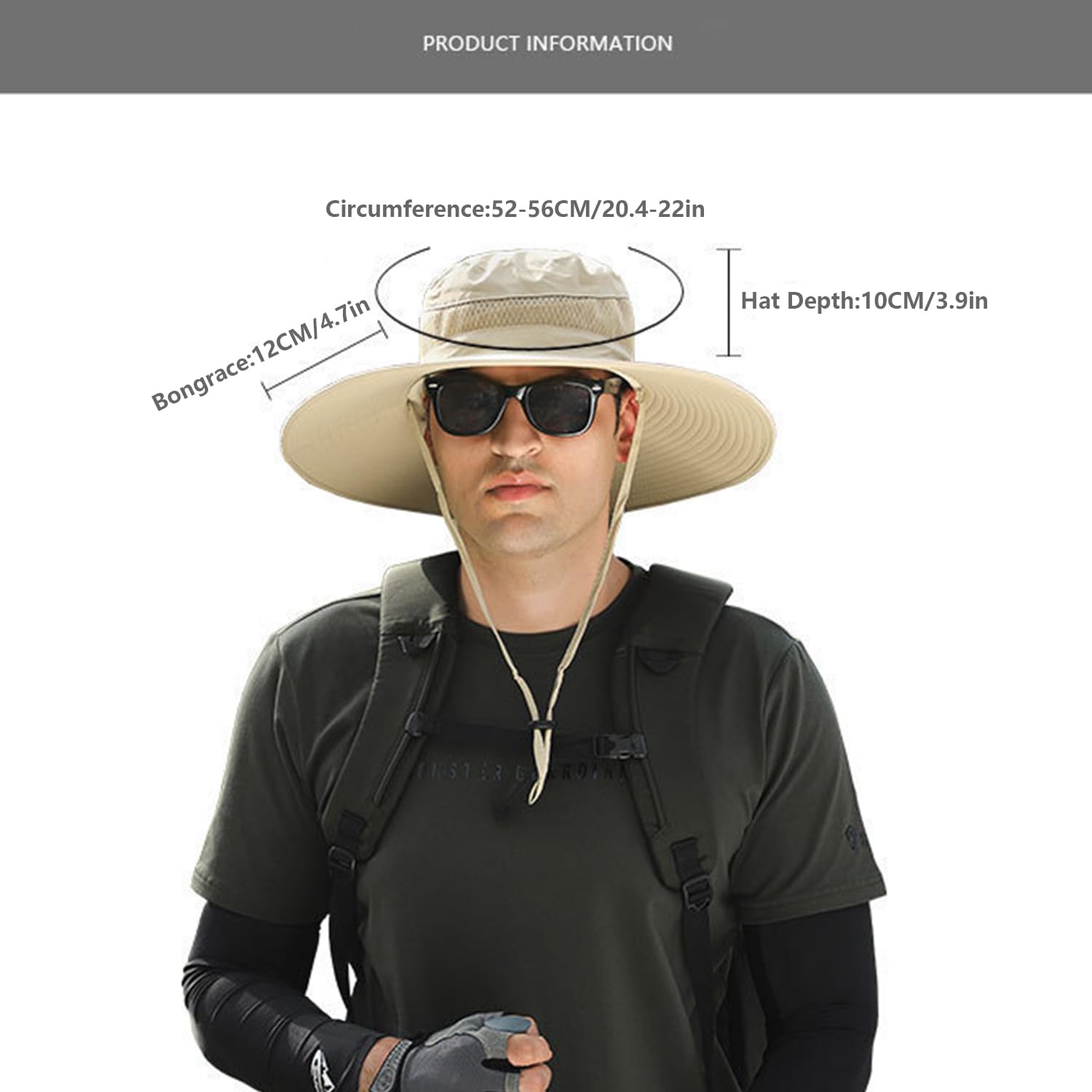 User wearing Solar Fan Hat during outdoor activity (hiking/fishing)