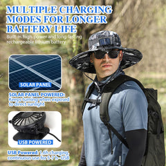 Built-in solar fans visible powering on sunlight