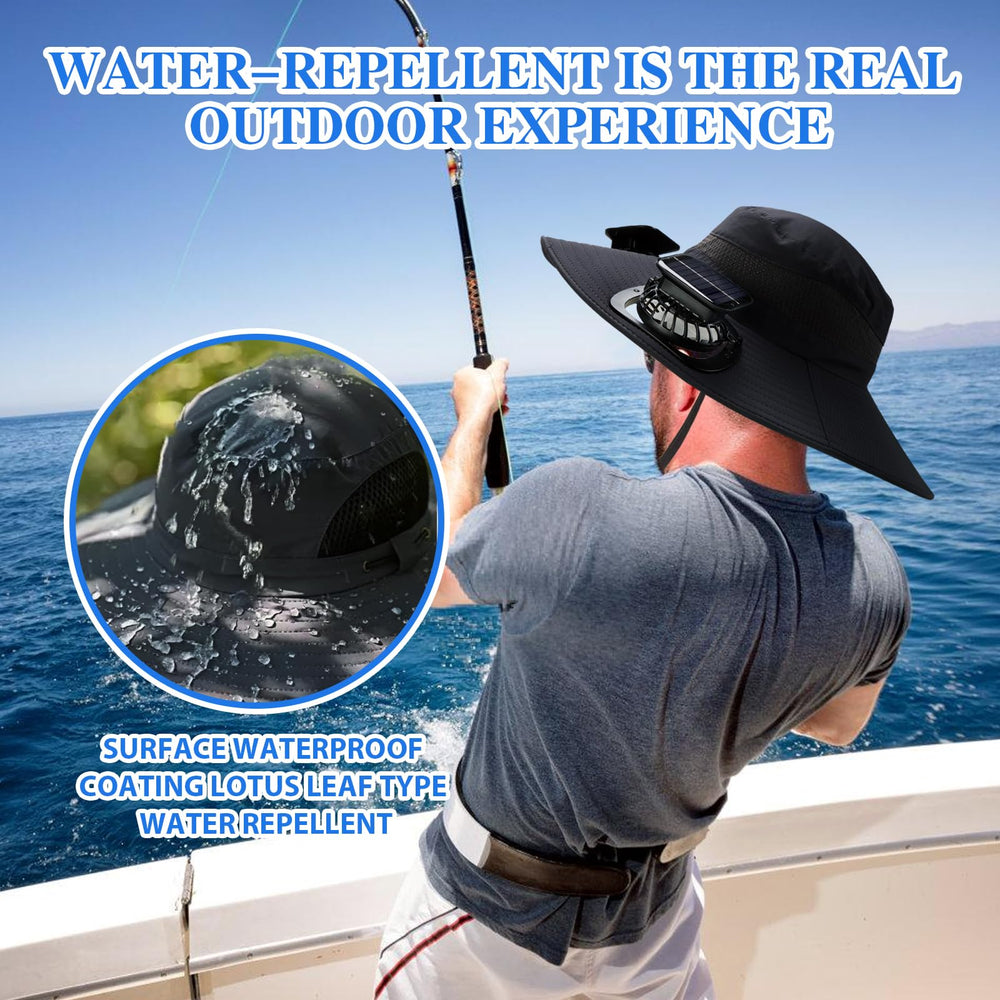 Packable, compact Solar Fan Hat for travel