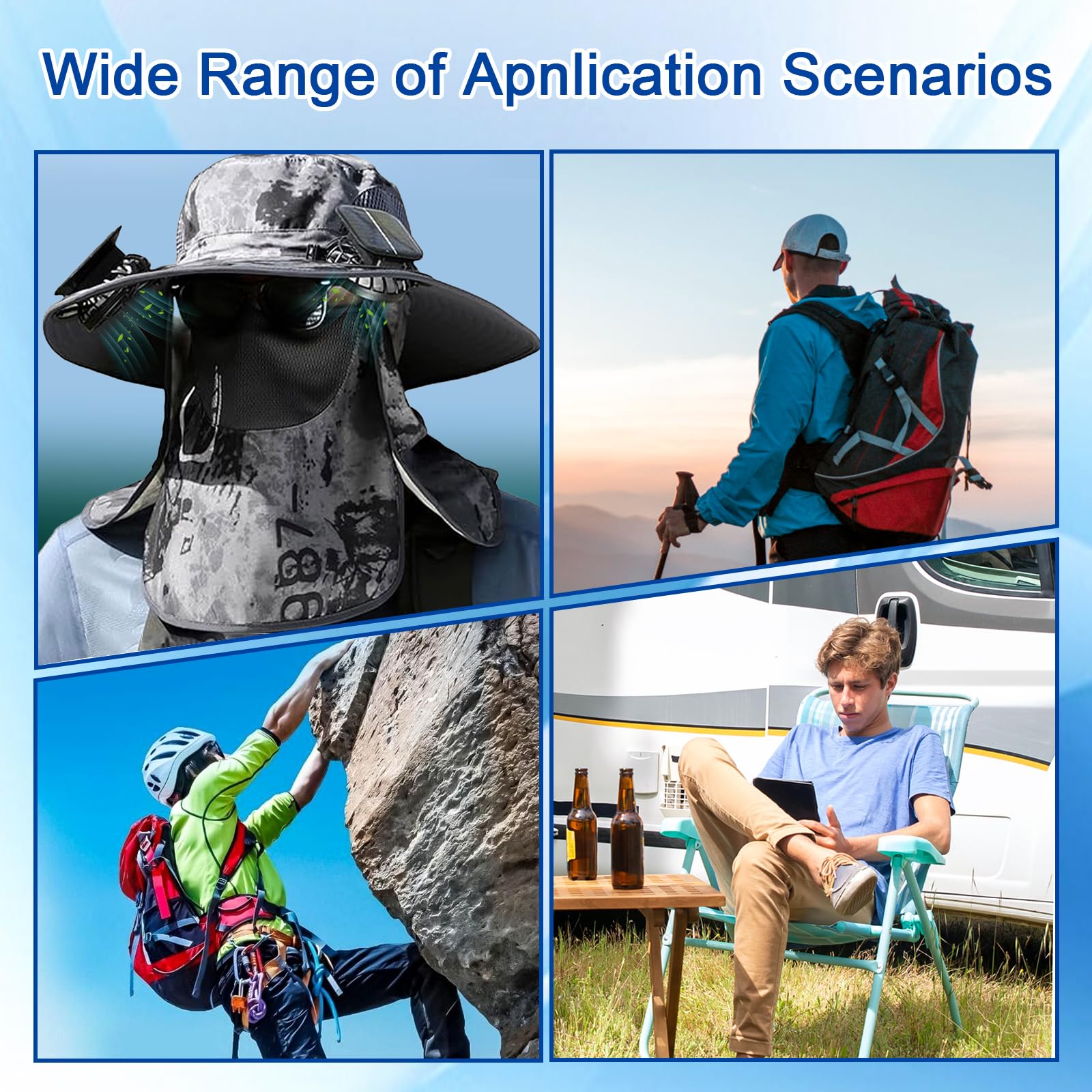 Packaging and included accessories for Solar Fan Hat