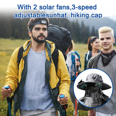 Removable neck flap on Solar Fan Hat