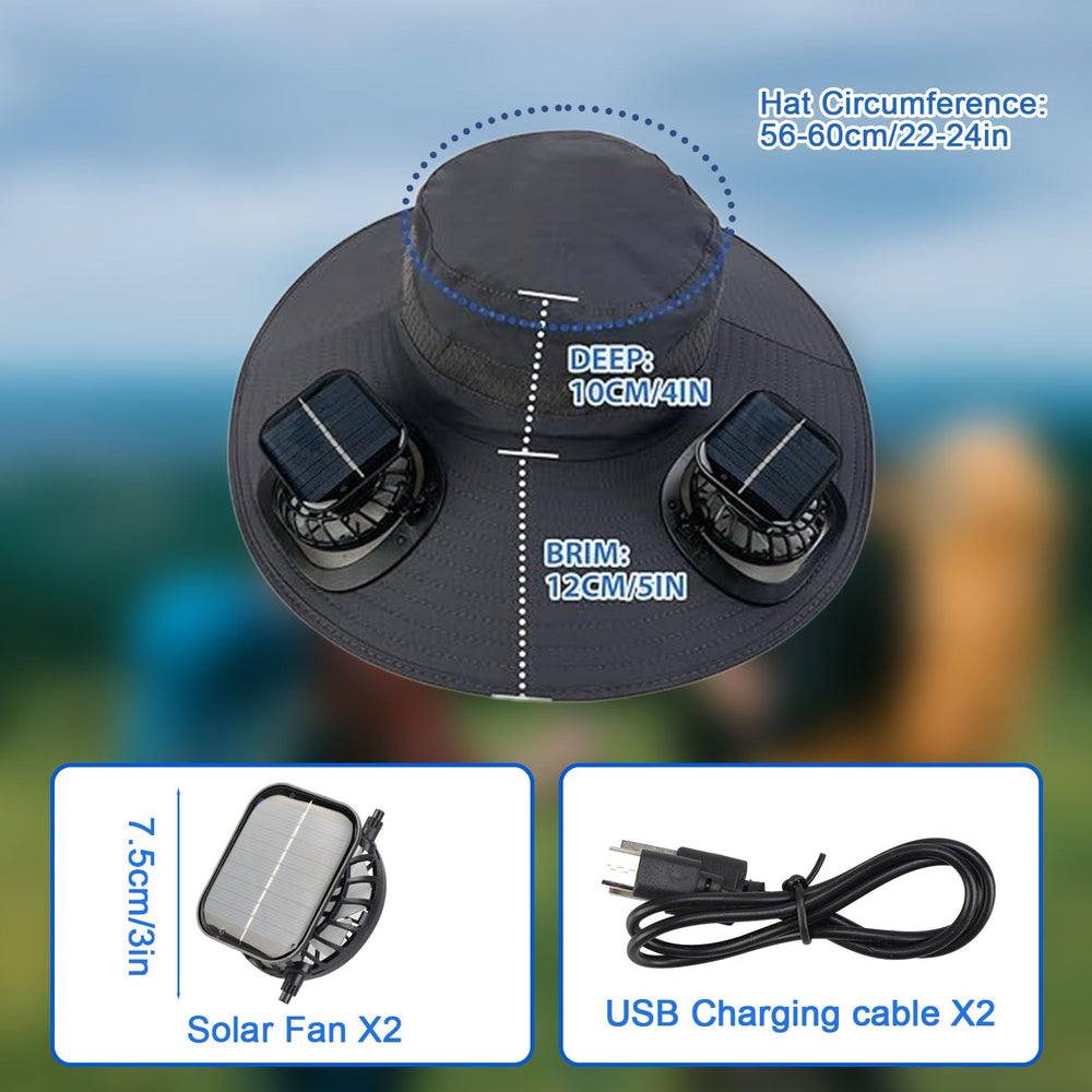 Side view showing wide brim and UPF50+ fabric