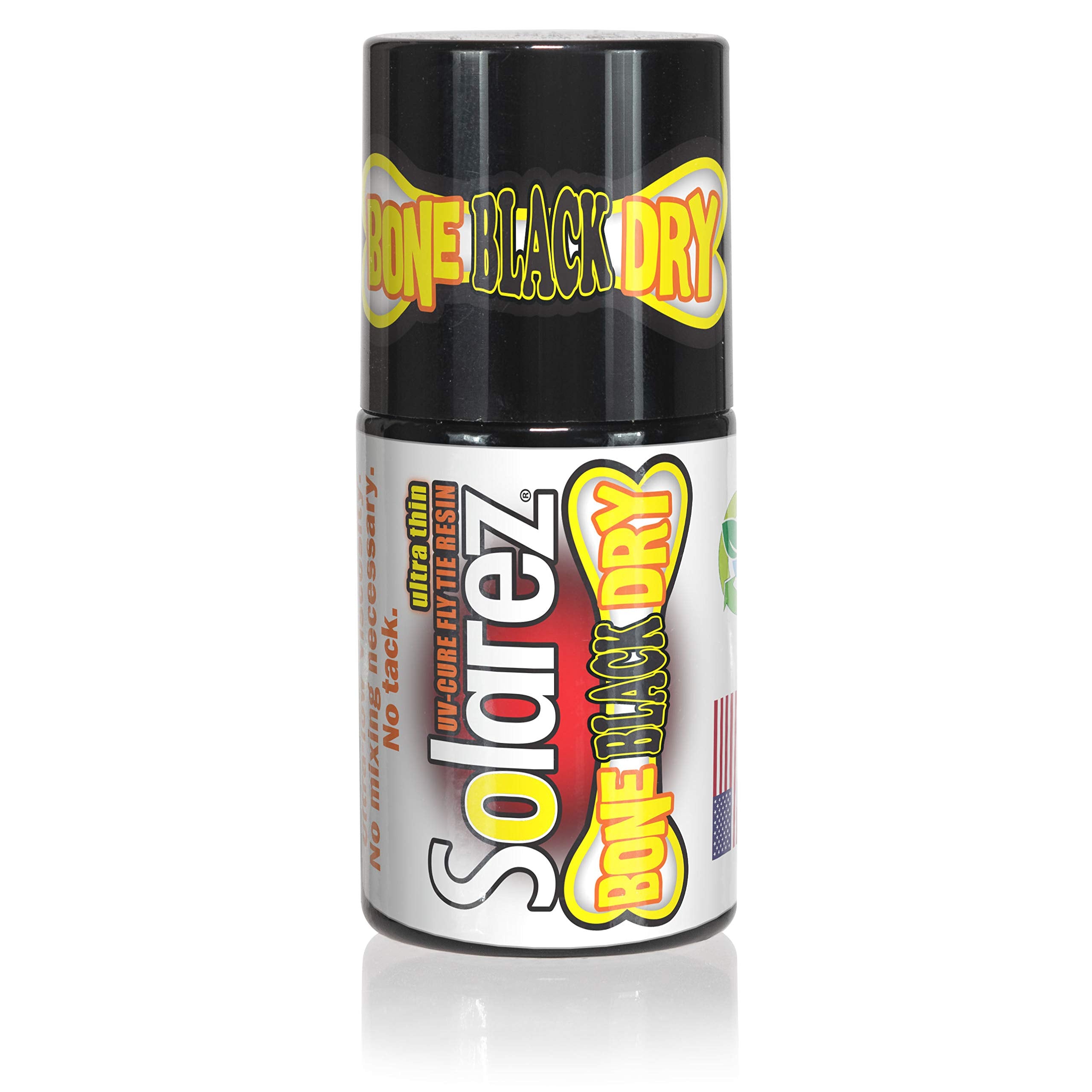 SOLAREZ Bone Dry Black bottle closeup showing rich gloss finish