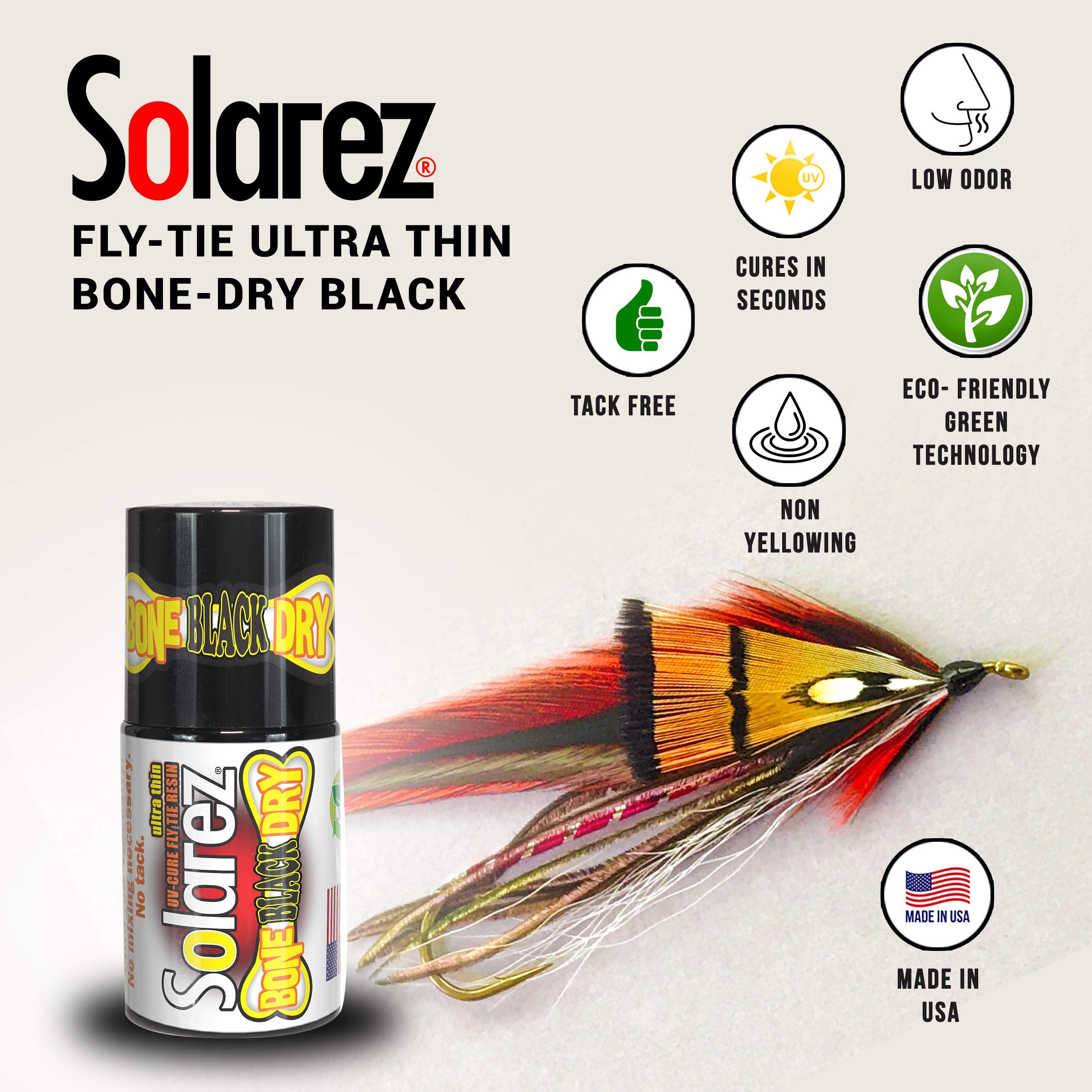 SOLAREZ Bone Dry Black glossy hard finish on coated surface