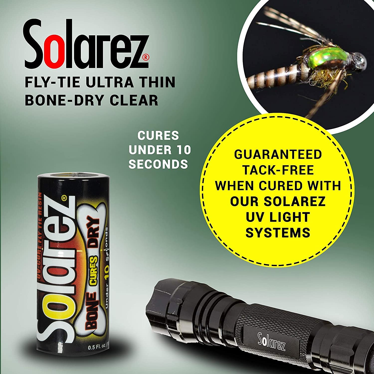Solarez Bone Dry Clear packaging labeled Made in USA
