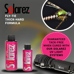 SOLAREZ Fly Tie Thick Hard coating-on-body—thick, shapable layer for heads.