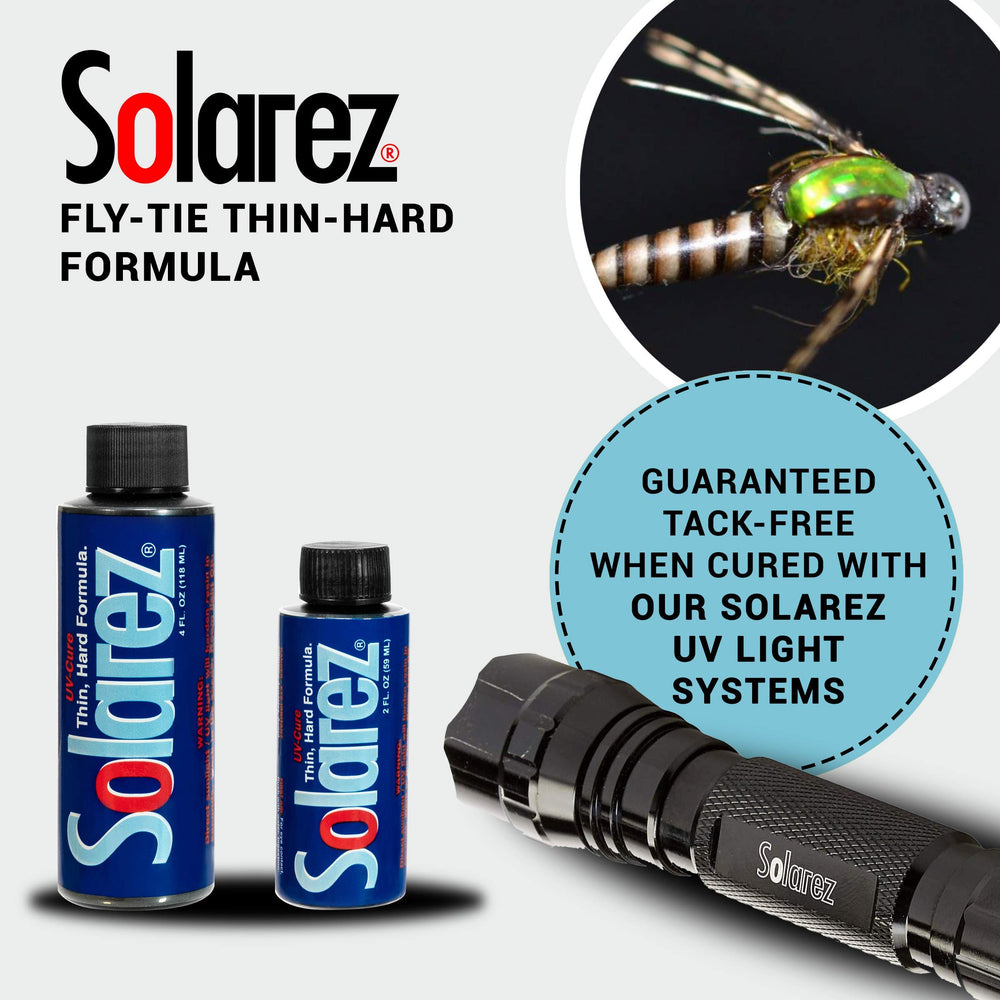 Solarez Fly Tie Thin Hard low odor formula keeps work area comfortable.