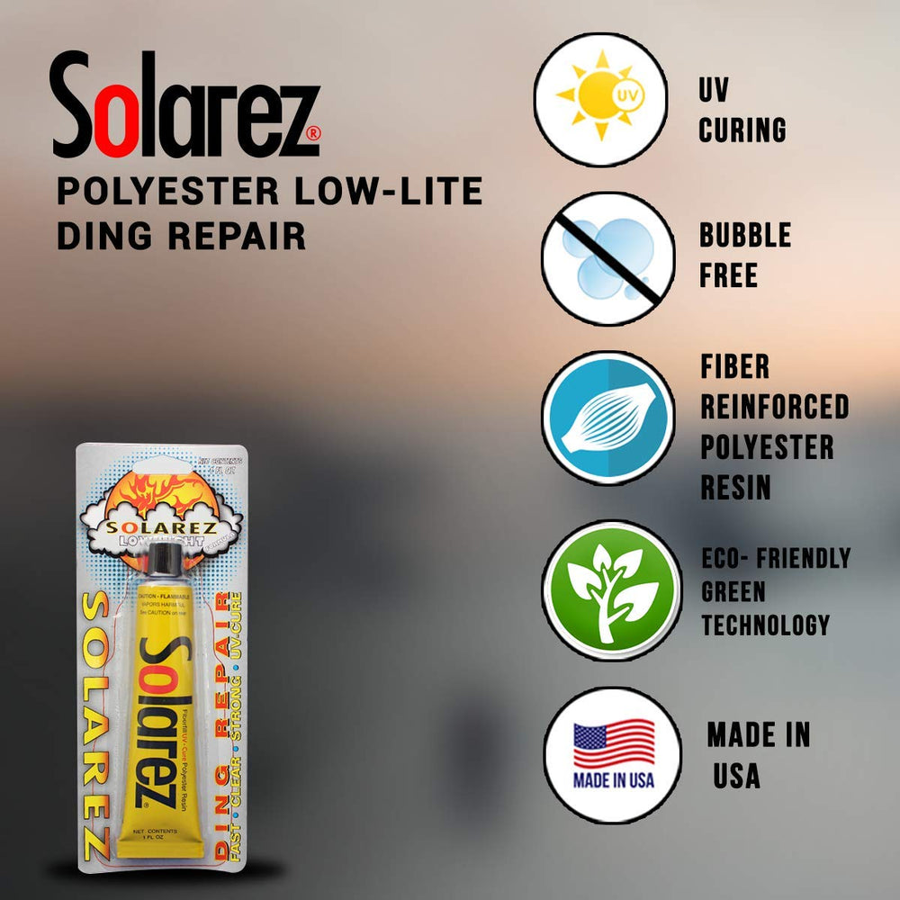 SOLAREZ Polyester Low Light resin-application shows easy mixing for durable, clear results.