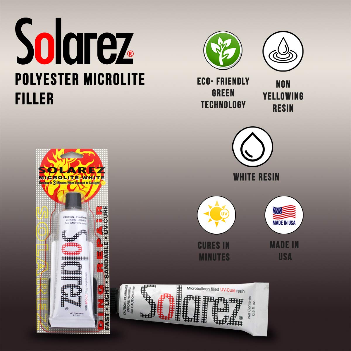 Solarez Microlite spreader card smoothing a repair fill