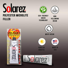 Solarez Microlite spreader card smoothing a repair fill