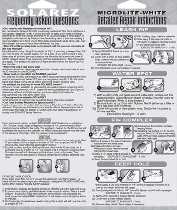 SOLAREZ Polyester Microlite repair on a surfboard ding, ready to sand.