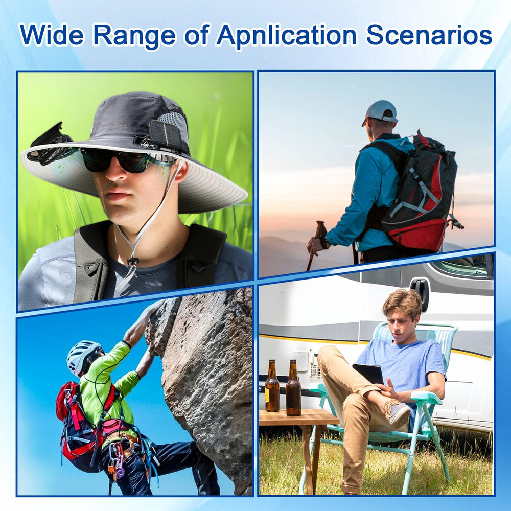 Packaging: Men's Wide Brim Solar Fan Outdoor Fishing Hat