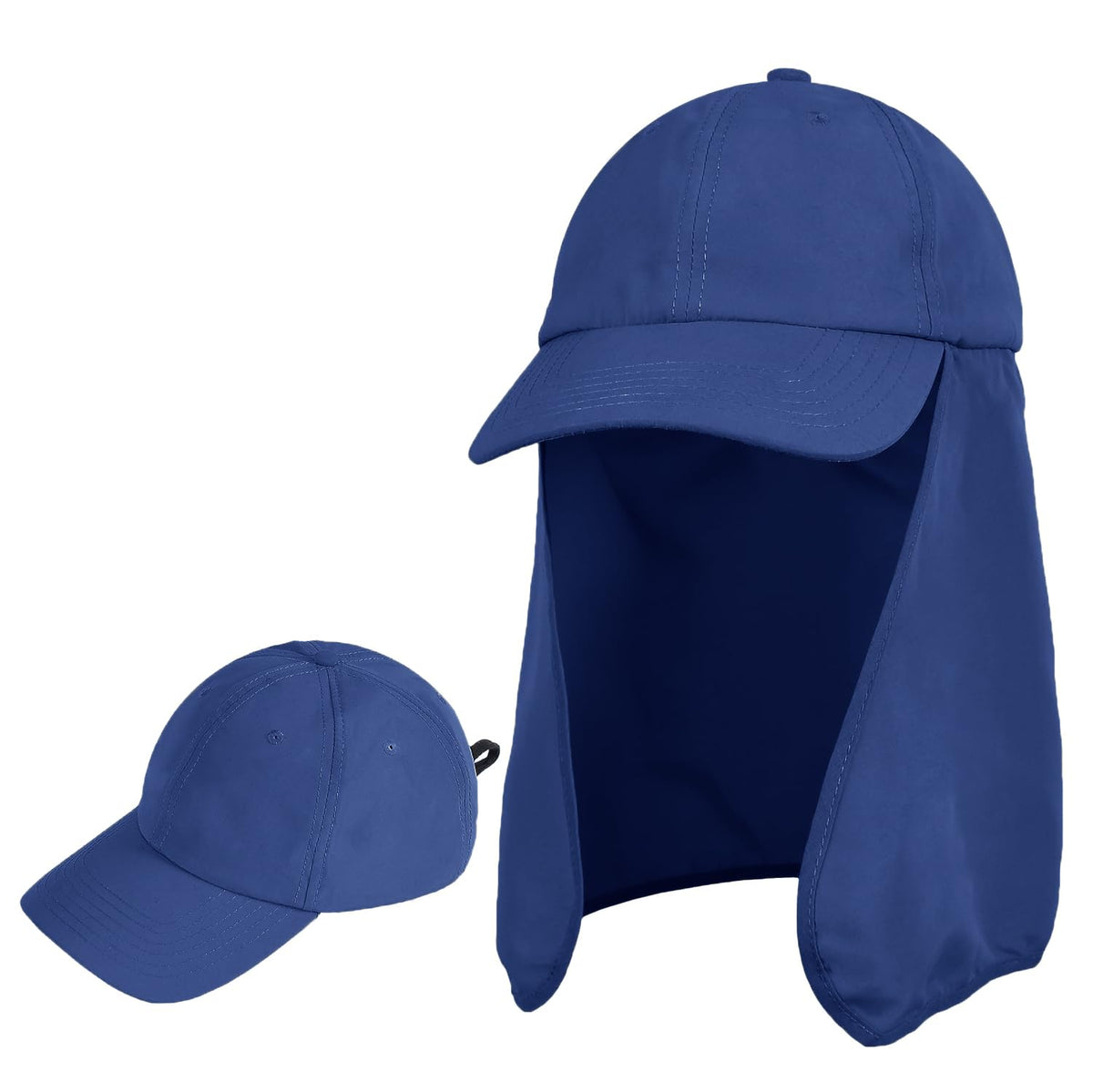 Solaris sun hat with neck flap open, versatile sun protection on trails