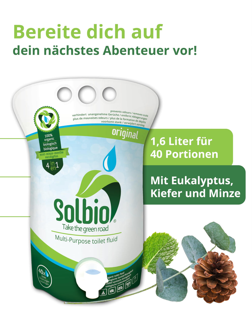Solbio mobile toilet system installation image illustrating compatibility and simple maintenance