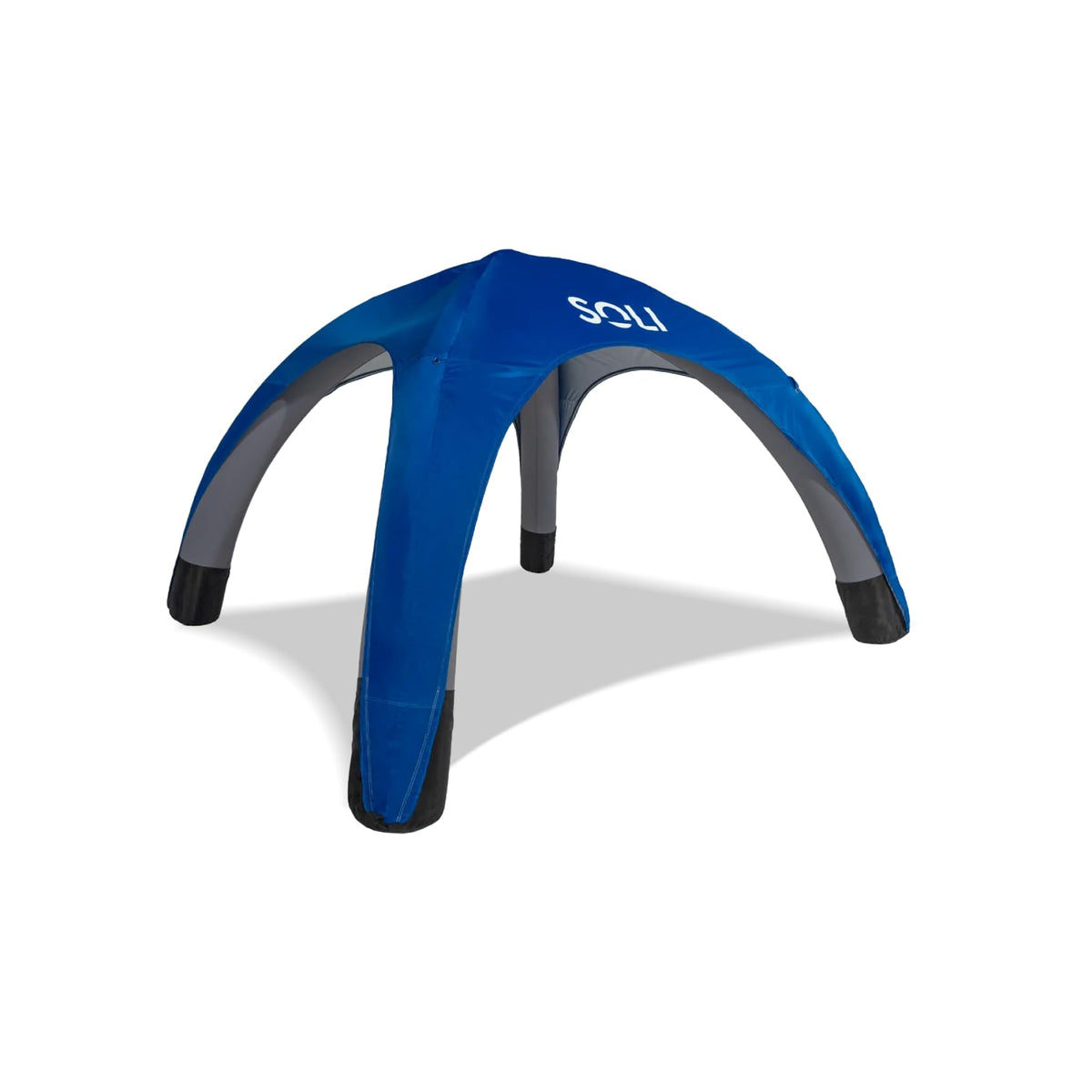 SOLI Inflatable Shade Canopy setup with pump for fast beach shade.