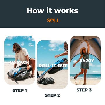 SOLI backyard setup offers dependable shade on sunny days.
