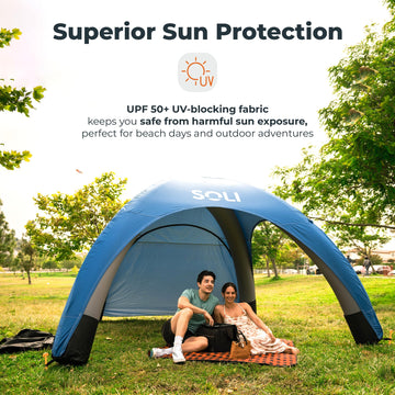 SOLI spacious open design allows breeze and room for family picnics and lounging.