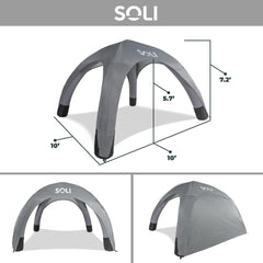 SOLI UPF 50+ fabric shade provides sun protection during beach or park outings.