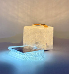 Solight Design SolarPuff collapsible lantern showing quick-open fold feature.