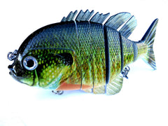 Soljer Blue Gill Sunfish Lure side view showing lifelike profile that attracts bites.
