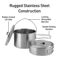 Solo Stove 2 Pot Set includes 1.5-liter pot for sautéing vegetables.
