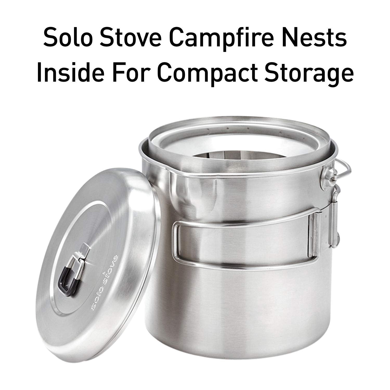 Solo Stove 2 Pot Set double fold-out handles offer secure grip.