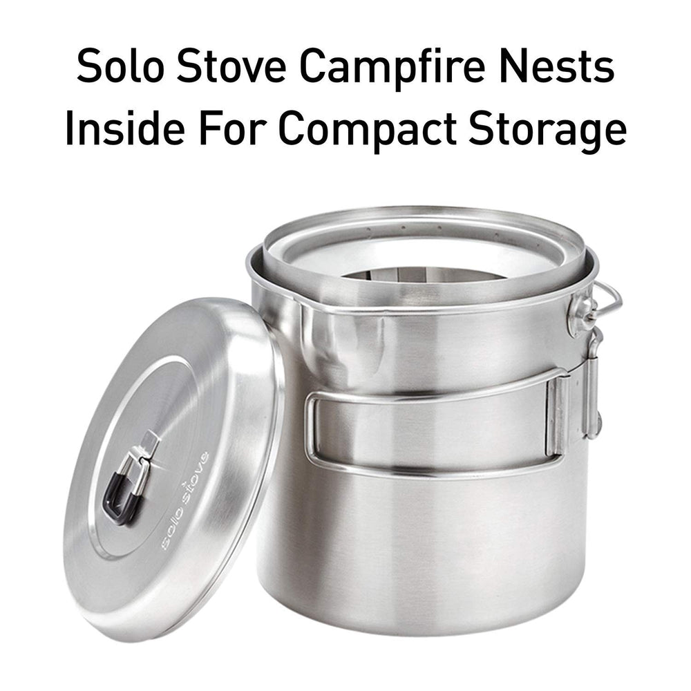 Solo Stove 2 Pot Set double fold-out handles offer secure grip.