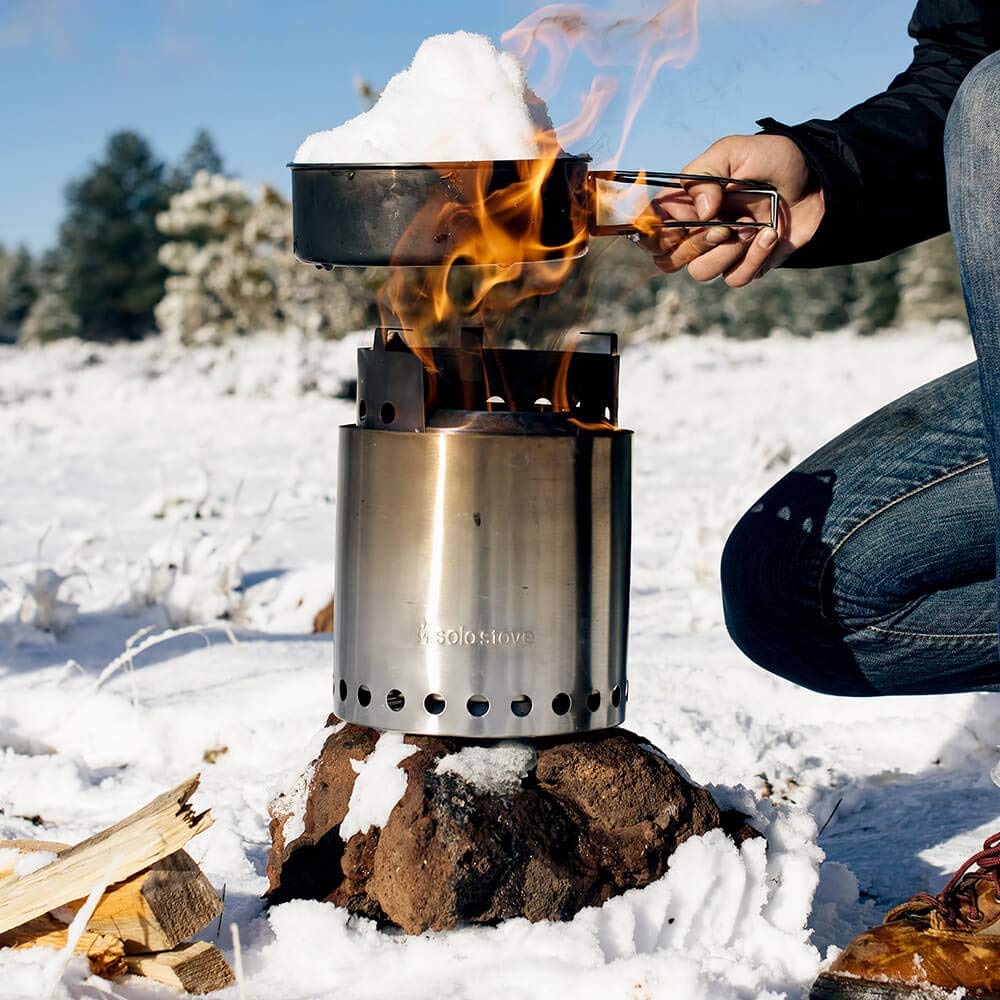 Solo Stove 2 Pot Set removable bail for tripod hanging.