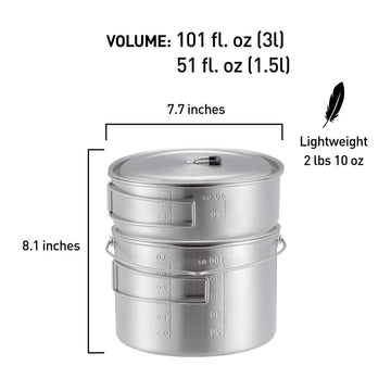 Solo Stove 2 Pot Set silicone tabs ease lid handling.
