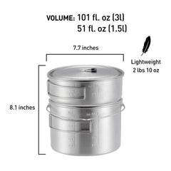 Solo Stove 2 Pot Set silicone tabs ease lid handling.