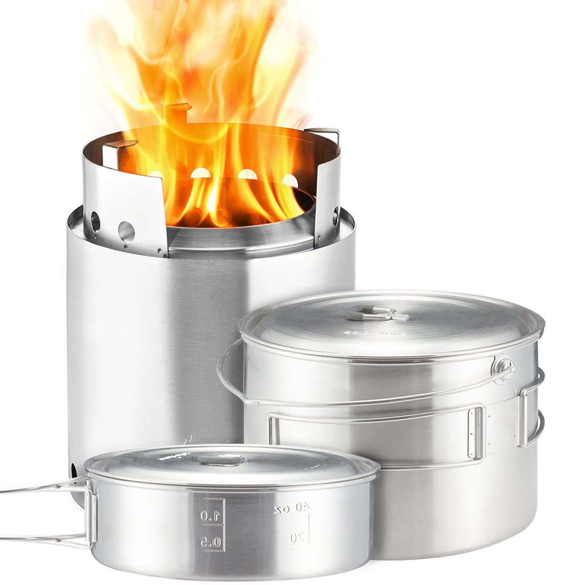 Solo Stove Campfire 2-Pot Set assembly shows quick setup for efficient wood burning.