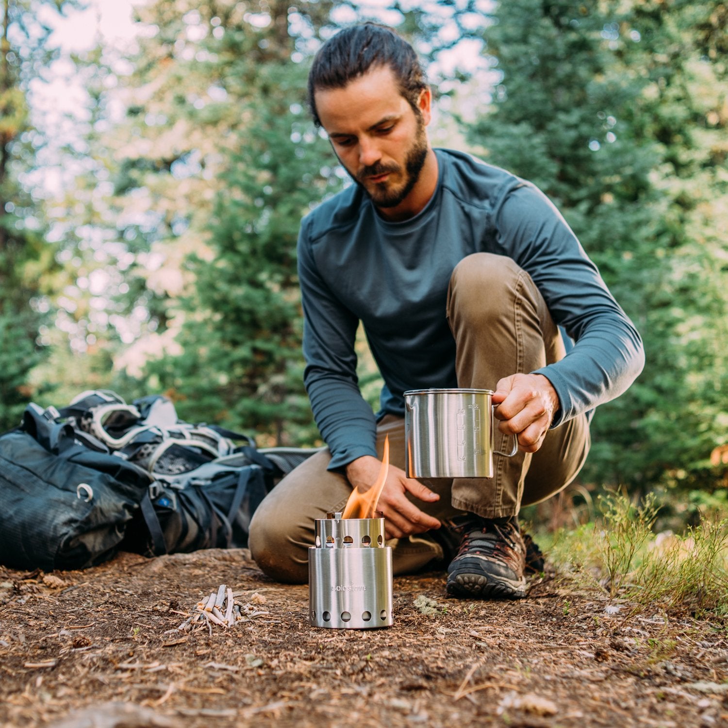 Solo Stove Lite nests inside Pot 900 for compact carrying