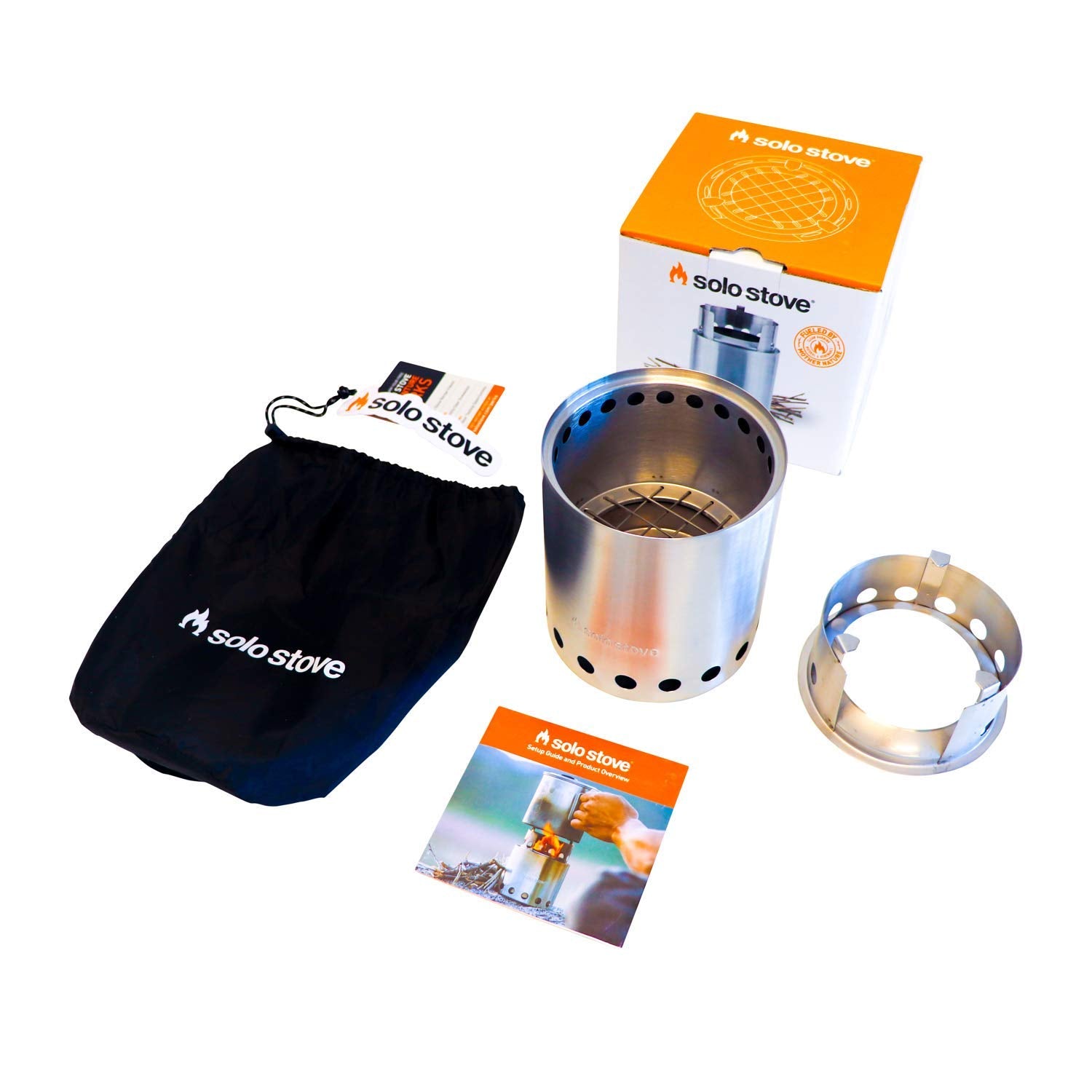 Solo Stove Titan requires no gas or liquid fuel for hiking meals