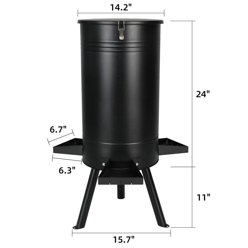 Solution4Patio 75 lb capacity deer feeder reduces refill frequency.