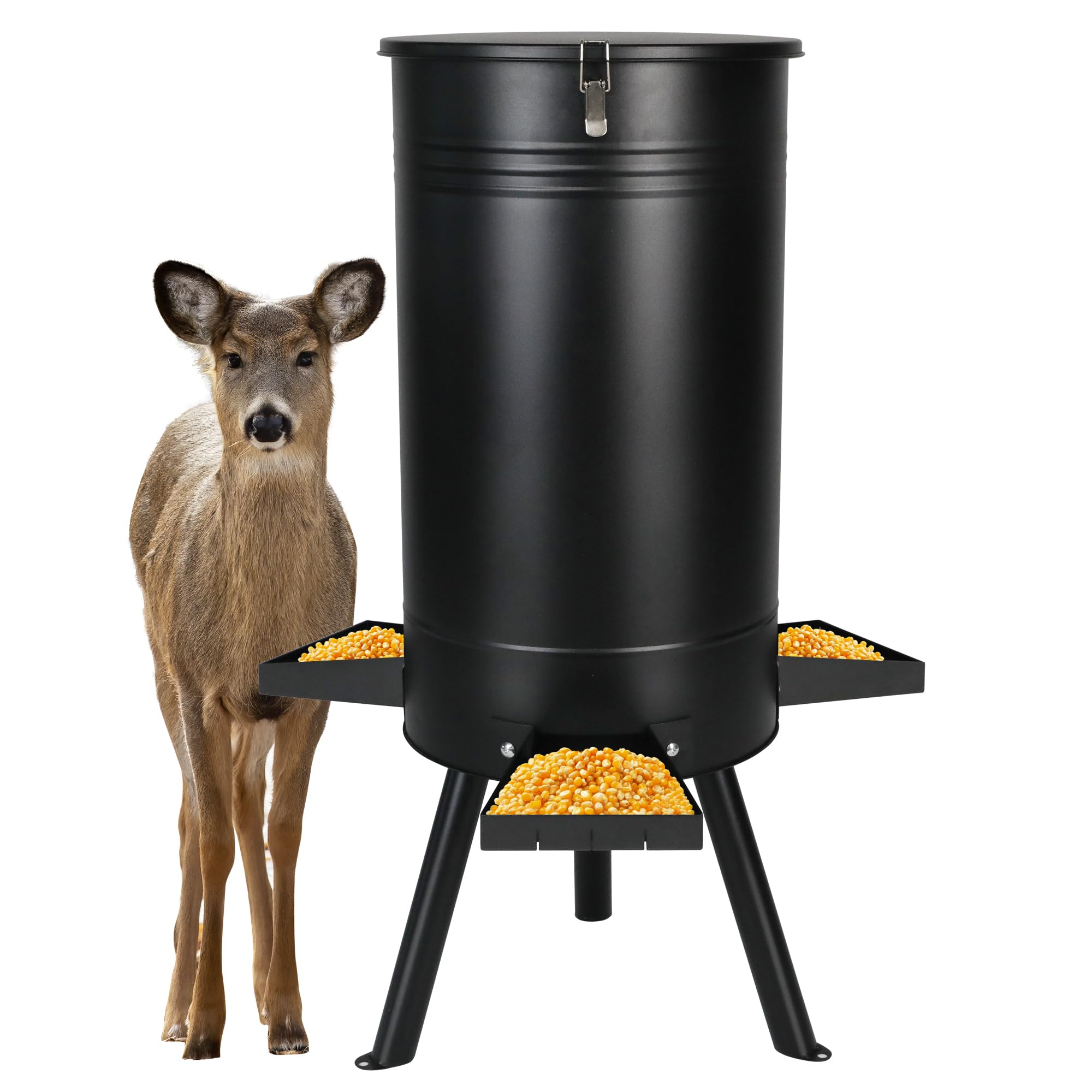 Solution4Patio weather-proof black feeder withstands outdoor use.