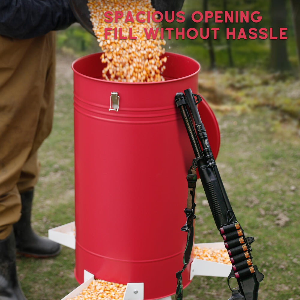 Solution4Patio sealed-chamber red blocks moisture, preserving feed quality outdoors