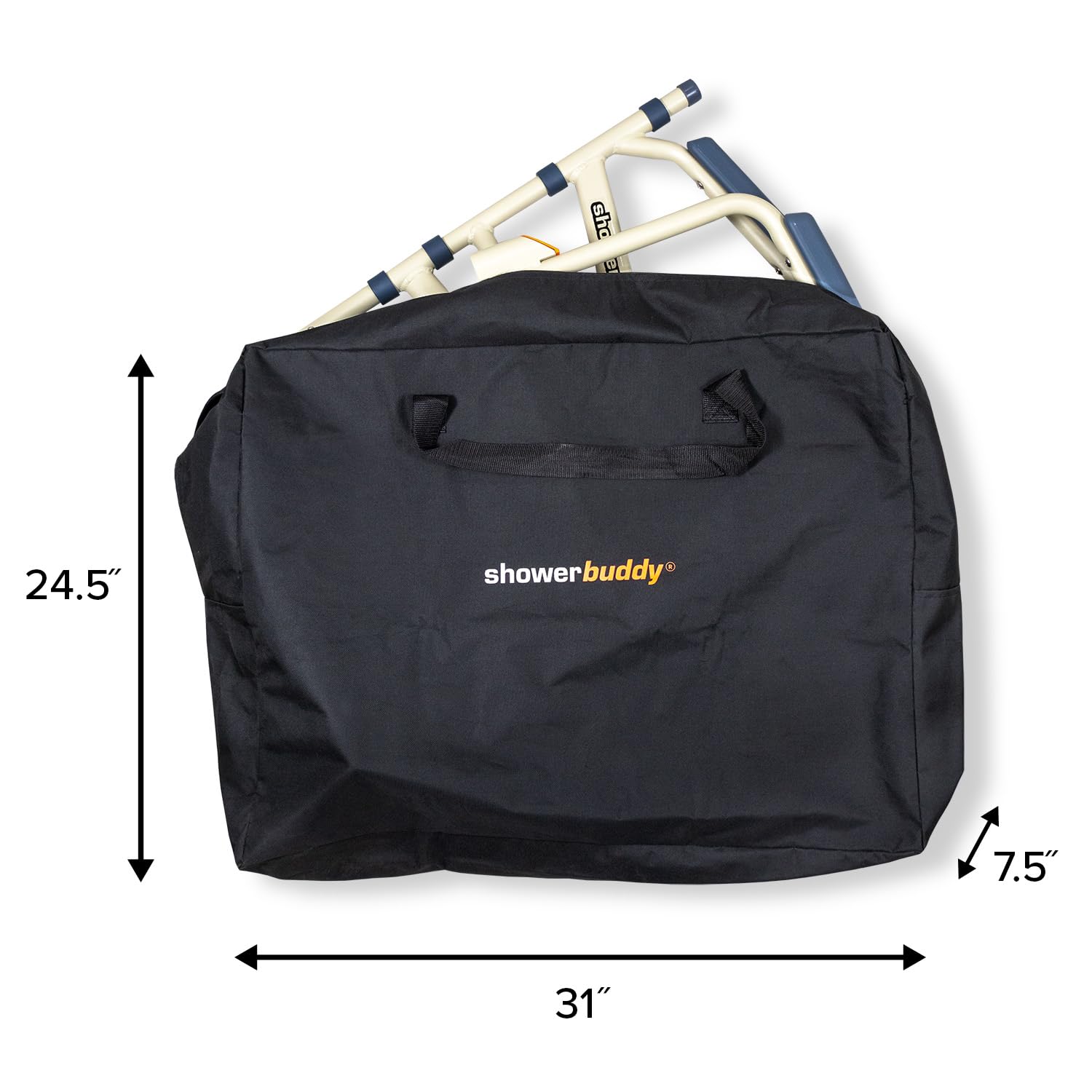SolutionBased ShowerBuddy SB7E travel bag uses water-resistant materials for reliable protection.