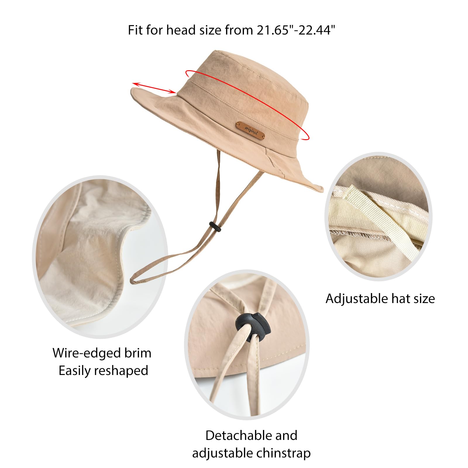 100% polyester SOMALER sun hat, waterproof and quick-dry